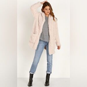 BB Dakota by Steve Madden Fur mix-a-lot Wubby Shaggy Fluffy Teddy Coat Jacket L